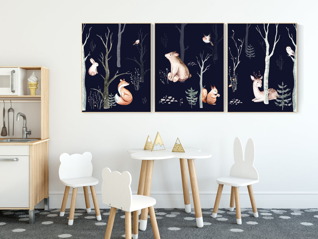 Nursery decor woodland animals, Woodland Nursery Wall Art, forest, animal nursery wall decor, gender neutral, nursery wall decor, animals