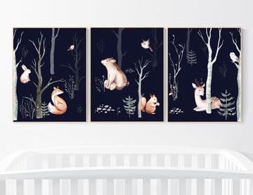 Nursery decor woodland animals, Woodland Nursery Wall Art, forest, animal nursery wall decor, gender neutral, nursery wall decor, animals