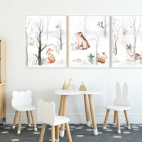Nursery decor woodland animals, gender neutral nursery, Woodland Nursery Wall Art, Woodland animal prints, forest, animal nursery wall decor