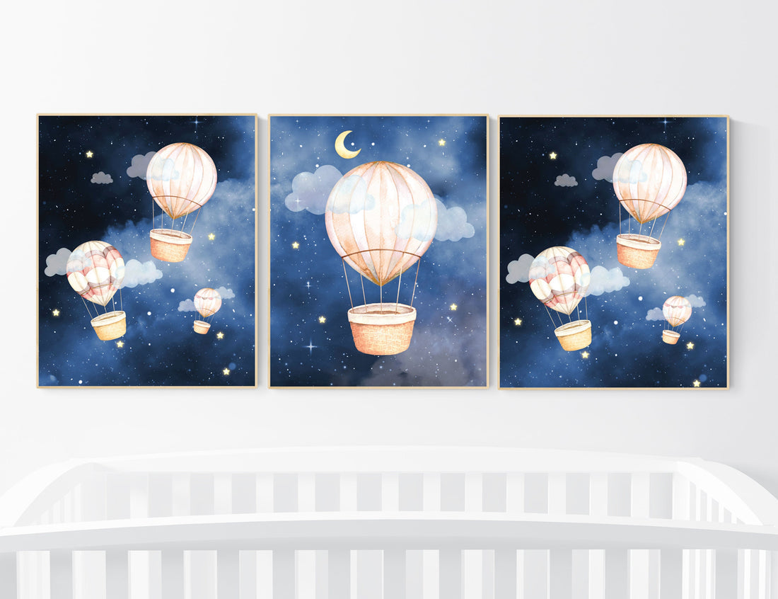 Gender neutral nursery decor, hot air balloon, neutral nursery, baby room decor, nursery prints, hot air balloon nursery, unisex nursery