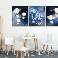 Gender neutral nursery decor, hot air balloon, neutral nursery, baby room decor, nursery prints, hot air balloon nursery, unisex nursery
