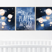 Gender neutral nursery decor, hot air balloon, neutral nursery, baby room decor, nursery prints, hot air balloon nursery, unisex nursery