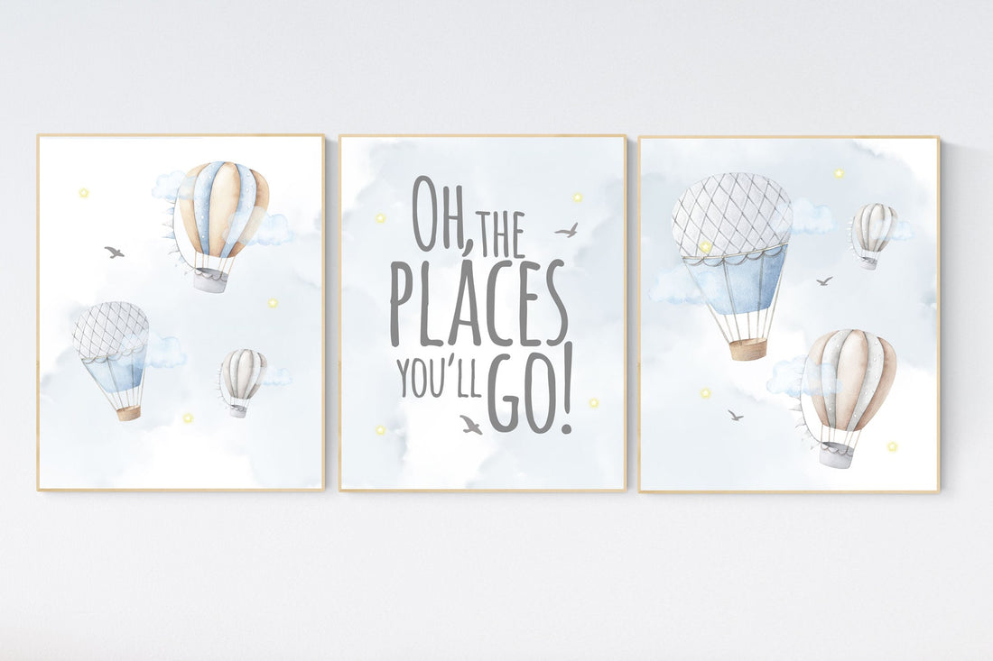 Nursery decor gender neutral, hot air balloon, neutral nursery, baby room decor, nursery prints, hot air balloon nursery, unisex nursery