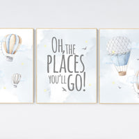 Nursery decor gender neutral, hot air balloon, neutral nursery, baby room decor, nursery prints, hot air balloon nursery, unisex nursery