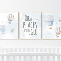 Nursery decor gender neutral, hot air balloon, neutral nursery, baby room decor, nursery prints, hot air balloon nursery, unisex nursery