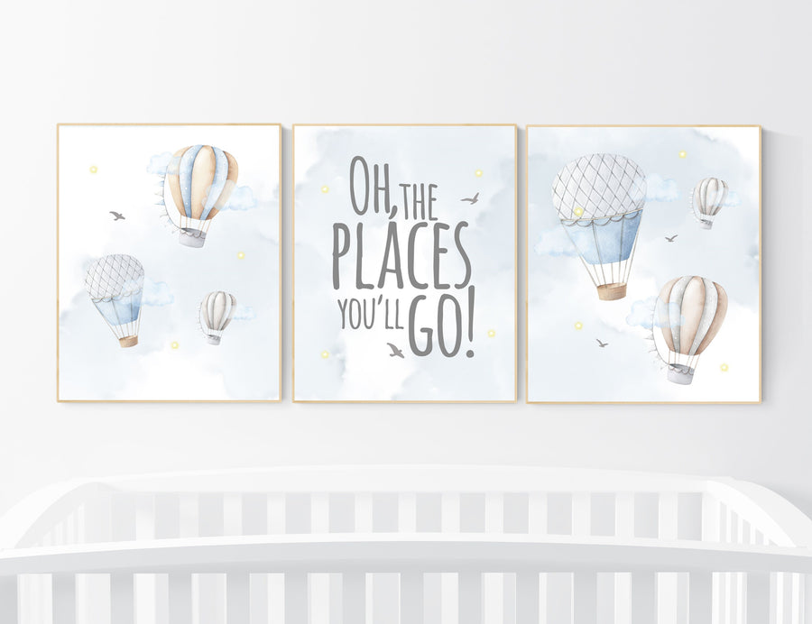 Nursery decor gender neutral, hot air balloon, neutral nursery, baby room decor, nursery prints, hot air balloon nursery, unisex nursery