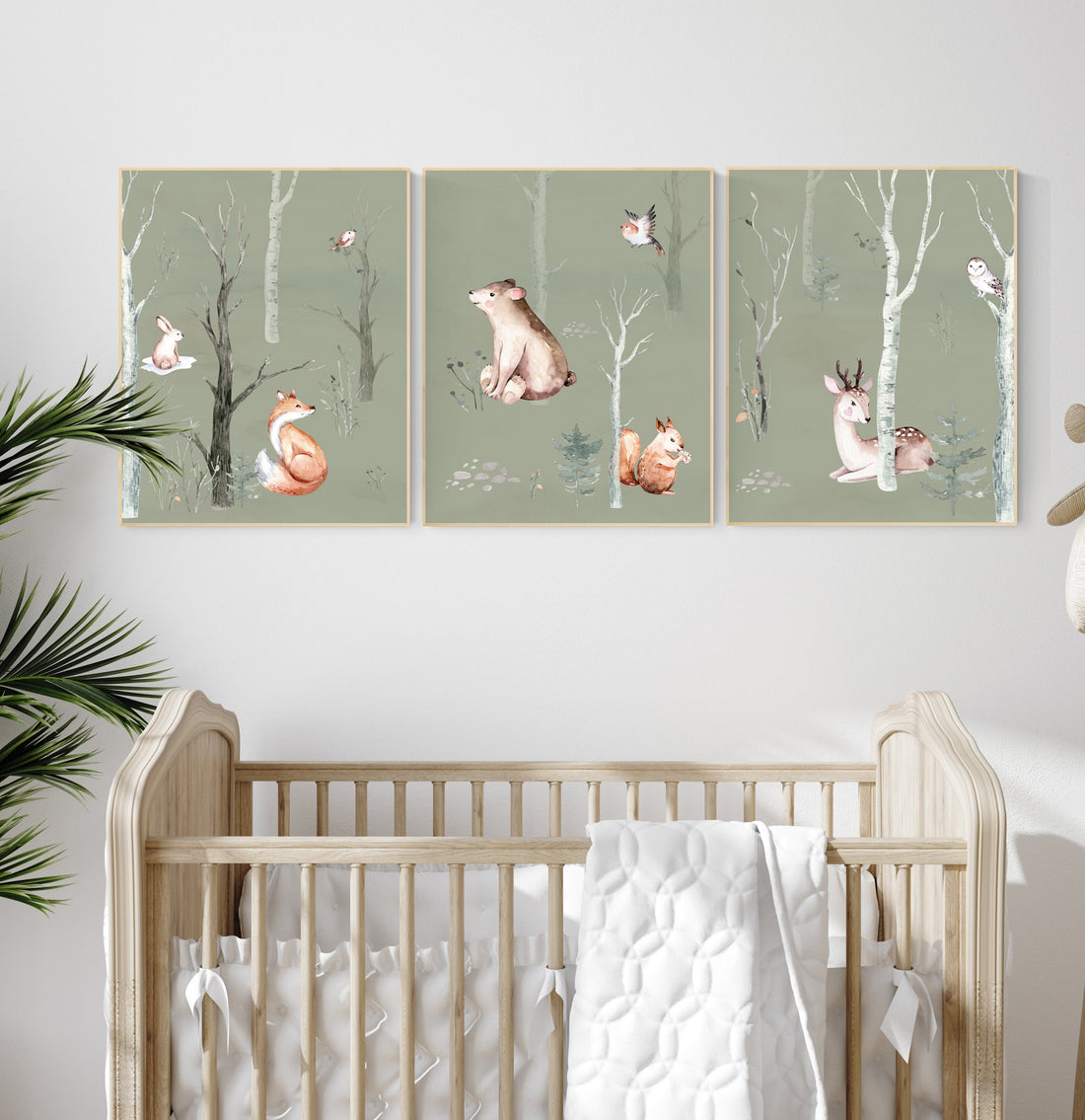 Nursery decor woodland animals, gender neutral, Woodland Nursery Wall Art, Woodland animal prints, forest, animal nursery, green nursery