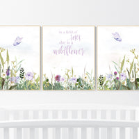 Nursery decor girl floral, butterfly, purple nursery, flower Nursery Art, Girl Nursery Art, lilac nursery, lavender