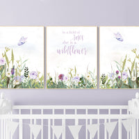 Nursery decor girl floral, butterfly, purple nursery, flower Nursery Art, Girl Nursery Art, lilac nursery, lavender