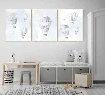 Nursery decor gender neutral, hot air balloon, neutral nursery, baby room decor, nursery prints, hot air balloon nursery, unisex nursery