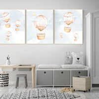 Nursery decor gender neutral, hot air balloon, neutral nursery, baby room decor, nursery prints, hot air balloon nursery, unisex nursery