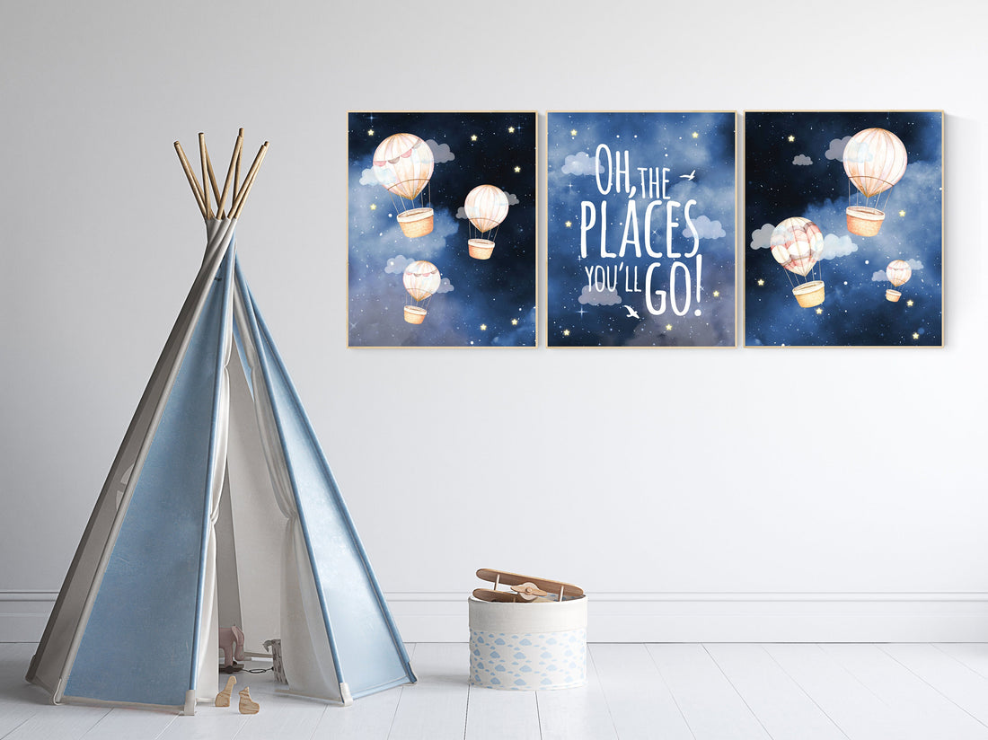Gender neutral nursery decor, hot air balloon, neutral nursery, baby room decor, nursery prints, hot air balloon nursery, unisex nursery