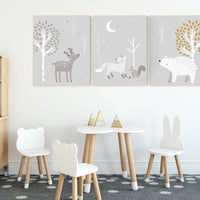 Nursery decor woodland animals, gender neutral nursery, Woodland Nursery Wall Art, Woodland animal prints, forest, animal nursery wall decor