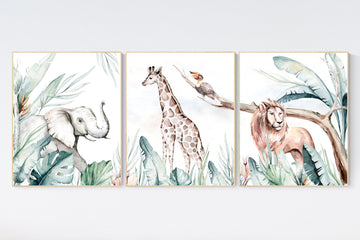 Nursery decor animals, animal prints, jungle animals, gender neutral, nursery wall decor, Woodland Nursery Wall Art, animal nursery art