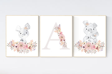 Nursery decor girl boho, piglet nursery wall art, nursery decor girl floral, nursery decor girl pig, floral nursery, boho nursery