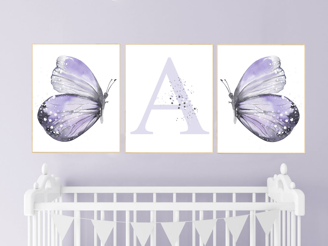 Nursery decor girl butterfly, nursery decor purple, nursery decor girl lilac, Butterfly Nursery Art, Girl Nursery Art, Butterfly Wall Art