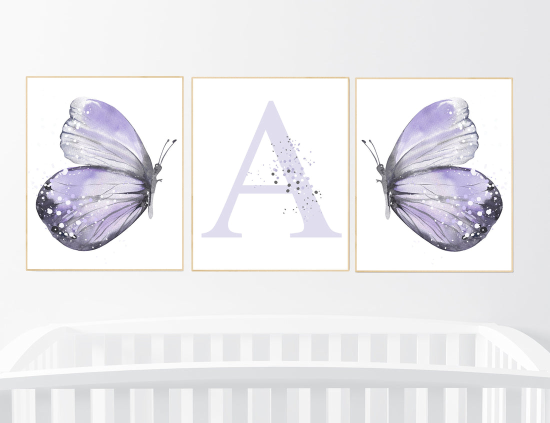 Nursery decor girl butterfly, nursery decor purple, nursery decor girl lilac, Butterfly Nursery Art, Girl Nursery Art, Butterfly Wall Art