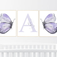 Nursery decor girl butterfly, nursery decor purple, nursery decor girl lilac, Butterfly Nursery Art, Girl Nursery Art, Butterfly Wall Art