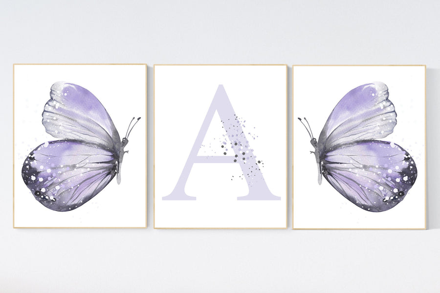 Nursery decor girl butterfly, nursery decor purple, nursery decor girl lilac, Butterfly Nursery Art, Girl Nursery Art, Butterfly Wall Art