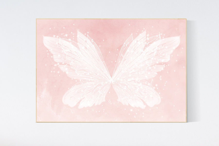 Nursery decor girl butterfly, blush, blush pink, Butterfly Nursery Art, girls room, butterfly prints, Butterfly Art, blush pink, neutral