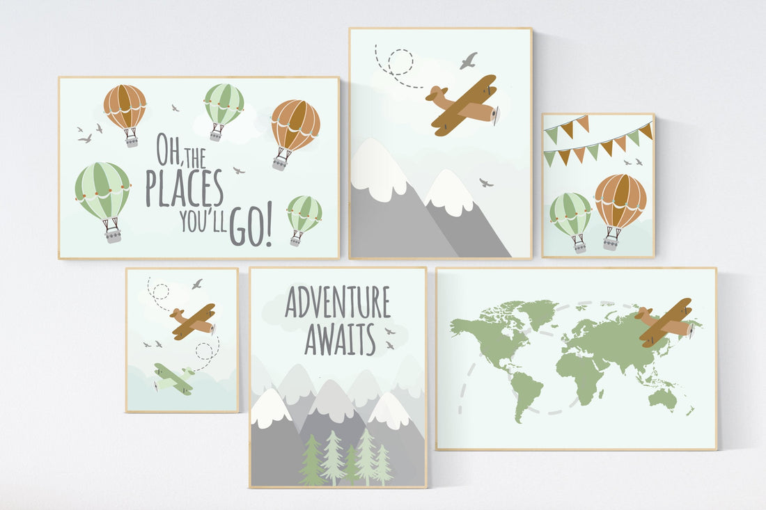 Adventure nursery, Hot air balloon nursery, oh the places you&