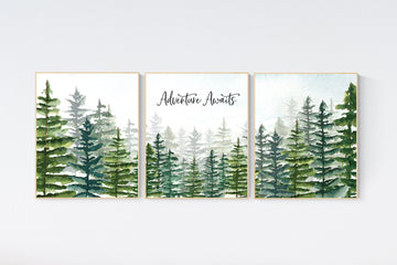 CANVAS LISTING: Nursery decor mountain, grey nursery, gender neutral, woodland nursery, adventure theme nursery, gray nursery