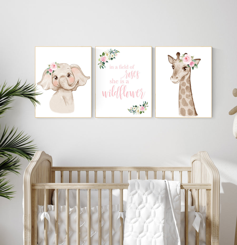 Nursery decor safari, animal nursery prints, Nursery Decor woodland, nursery decor boho, Girls Nursery Decor, Safari Nursery, girl nursery