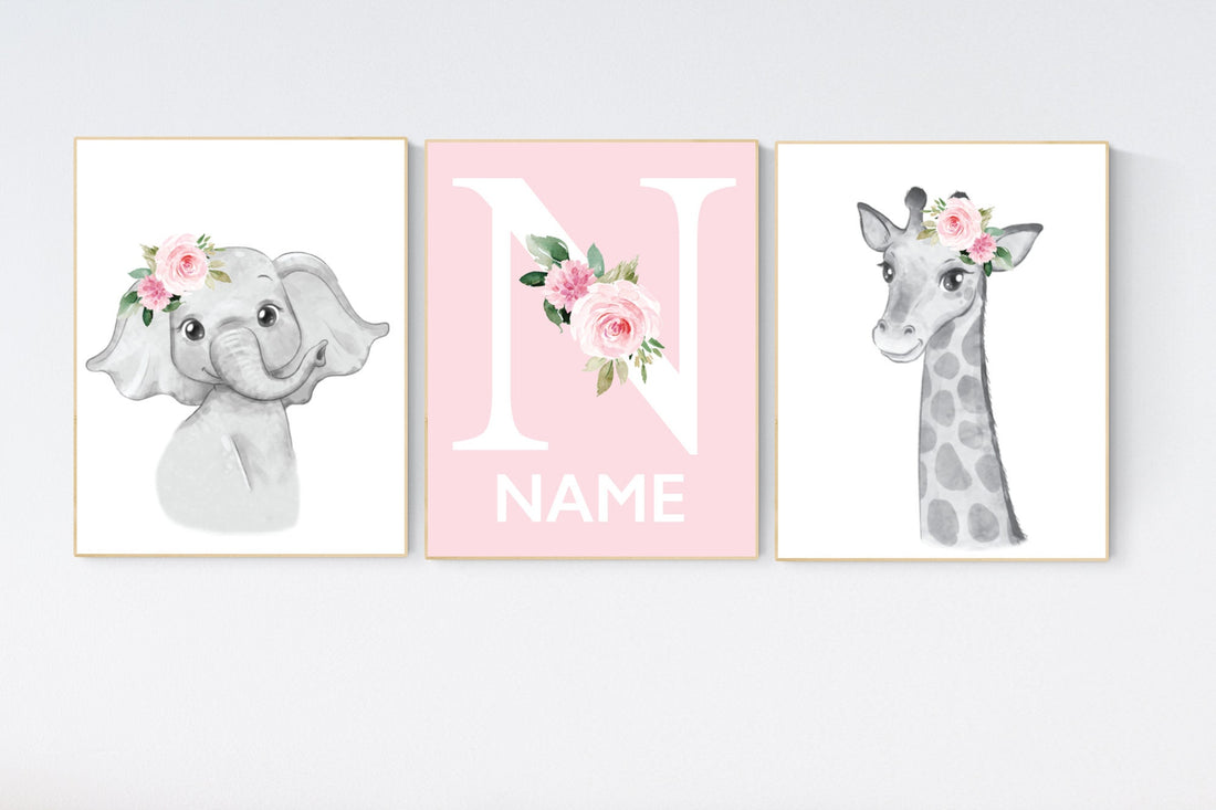 Nursery decor girl boho, Safari Floral Animals, Nursery Prints, Nursery Decor, Girls Nursery Decor, Safari Nursery, jungle animals