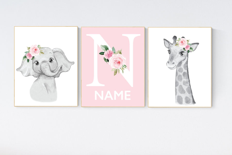 Nursery decor girl boho, Safari Floral Animals, Nursery Prints, Nursery Decor, Girls Nursery Decor, Safari Nursery, jungle animals