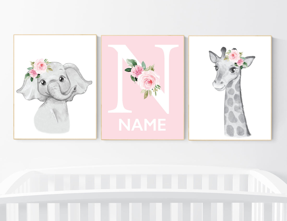 Nursery decor girl boho, Safari Floral Animals, Nursery Prints, Nursery Decor, Girls Nursery Decor, Safari Nursery, jungle animals