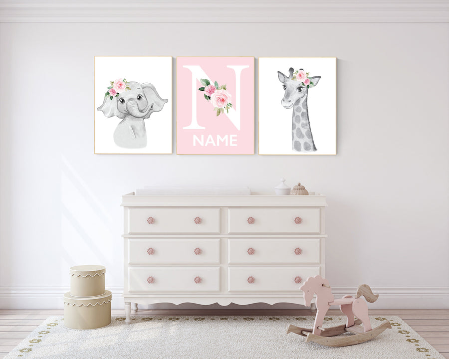 Nursery decor girl boho, Safari Floral Animals, Nursery Prints, Nursery Decor, Girls Nursery Decor, Safari Nursery, jungle animals