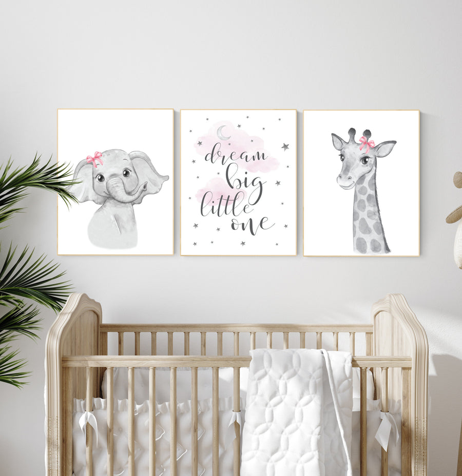 Nursery decor girl, Safari Animals, pink nursery, Nursery Prints, Nursery Decor, Girls Nursery Decor, Safari Nursery, jungle animals