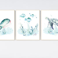 Nursery decor boy fish, ocean nursery decor, under the sea nursery, gender neutral nursery, fish nursery decor, ocean theme nursery