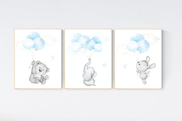 Nursery decor boy, Blue nursery decor, animal nursery, animal prints, nursery decor boy elephant, bear nursery, baby boy nursery room