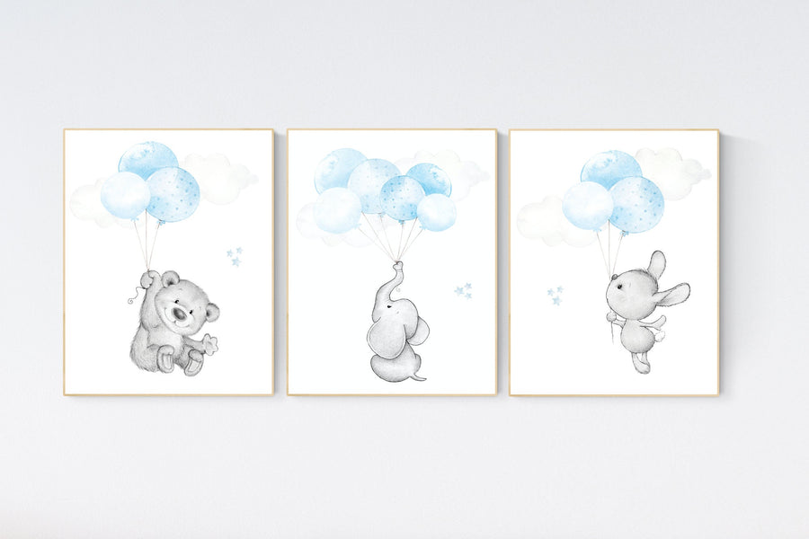 Nursery decor boy, Blue nursery decor, animal nursery, animal prints, nursery decor boy elephant, bear nursery, baby boy nursery room