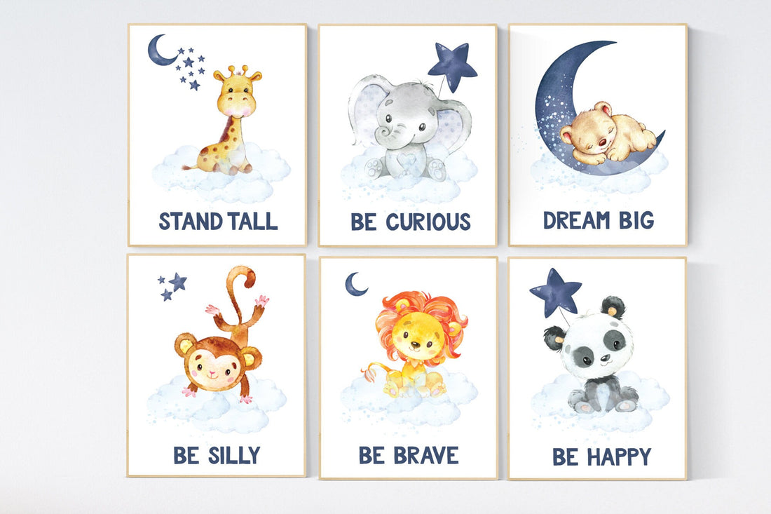 Nursery decor animals, animals prints, woodland themed nursery, nursery art woodland, nursery prints gender neutral, animal nursery