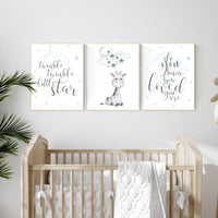 Nursery decor mint, gender neutral nursery, giraffe nursery, twinkle twinkle little star, animal prints, mint green nursery, gender neutral