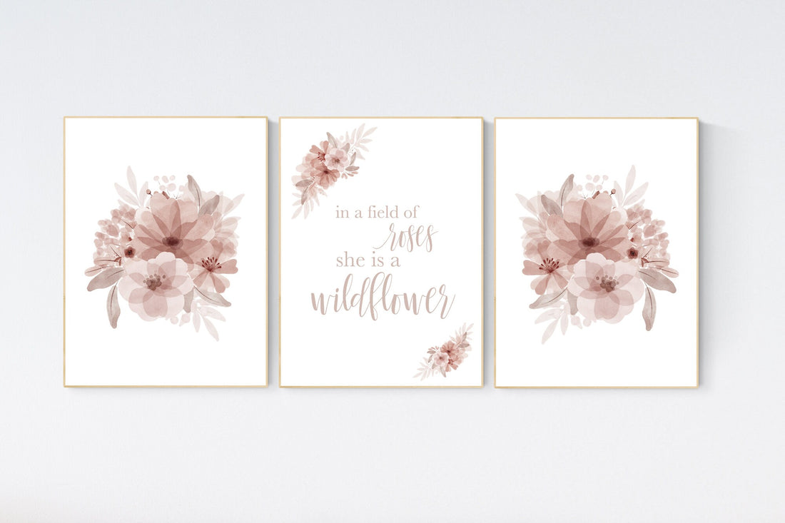 Nursery decor girl floral, nursery decor girl flowers, blush pink, nursery decor girl boho, floral nursery prints, nursery decor girl name