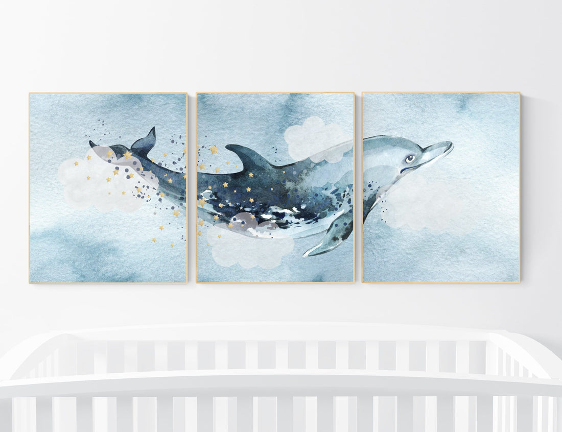 Ocean nursery decor, whale nursery, under the sea nursery, gender neutral nursery, ocean, nautical, whale nursery wall art, sea nursery