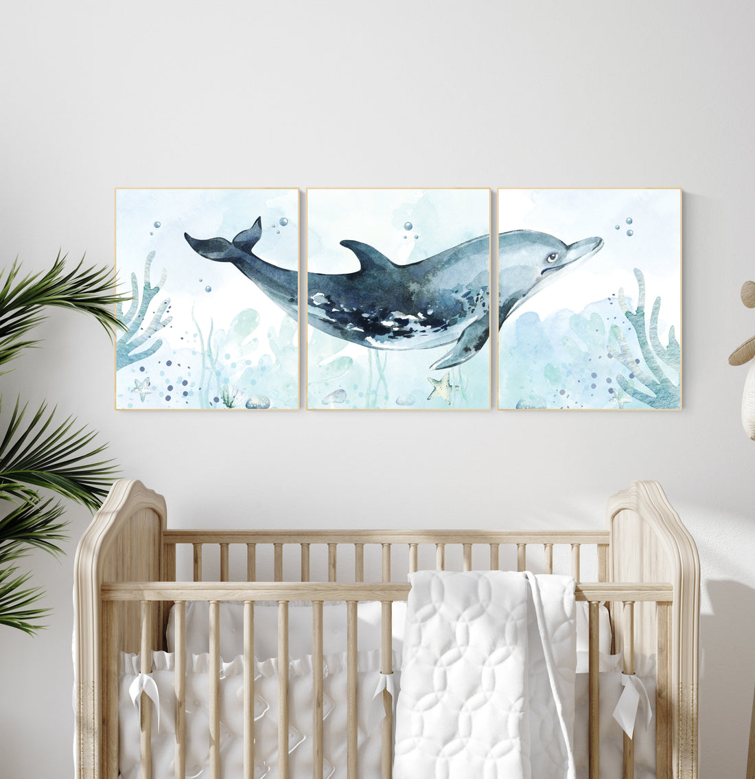 Whale nursery, Ocean nursery decor, Under the sea wall art, Nautical nursery print set, under the sea nursery, gender neutral nursery