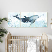 Whale nursery, Ocean nursery decor, Under the sea wall art, Nautical nursery print set, under the sea nursery, gender neutral nursery