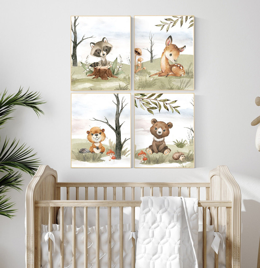 Nursery decor woodland, jungle animals, gender neutral nursery, Woodland Nursery Wall Art, Woodland Print Set, animal prints,