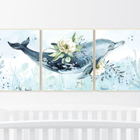 Whale nursery, ocean nursery, under the sea nursery, gender neutral nursery, ocean, nautical, whale nursery wall art, sea nursery