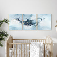 Ocean nursery decor, whale nursery, under the sea nursery, gender neutral nursery, ocean, nautical, whale nursery wall art, sea nursery