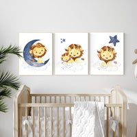 Lion nursery wall art, Nursery decor boy, navy nursery art, boy nursery ideas, boy nursery decor, safari animals, animal prints, boys room