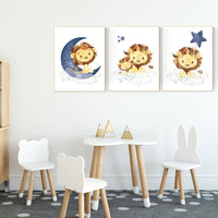 Lion nursery wall art, Nursery decor boy, navy nursery art, boy nursery ideas, boy nursery decor, safari animals, animal prints, boys room