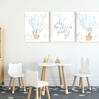 Nursery decor boy, baby blue nursery, hot air balloon nursery, oh the places you'll go, animal nursery, boy nursery wall art, boys room