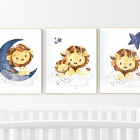 Lion nursery wall art, Nursery decor boy, navy nursery art, boy nursery ideas, boy nursery decor, safari animals, animal prints, boys room