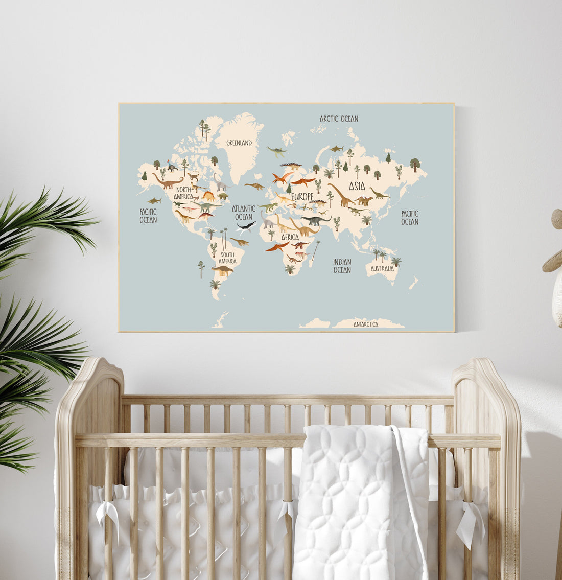 Safari animals nursery, Animal World Map, Map of the World, Playroom decor, Nursery world map, animal map, gender neutral, large size