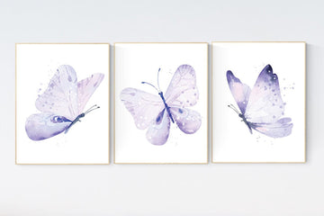 Canvas Listing: Nursery decor girl butterfly, nursery decor purple, nursery decor girl lilac, Butterfly Nursery Art